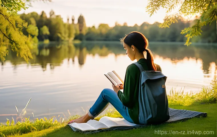 마인드풀테크 접근법 비교 - **Mindful Nature Connection:** A serene outdoor scene featuring a person (gender-neutral, adult) sit...